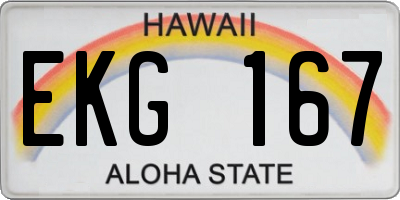 HI license plate EKG167