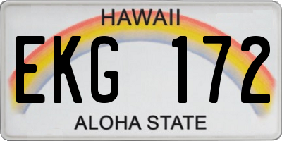 HI license plate EKG172