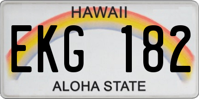 HI license plate EKG182