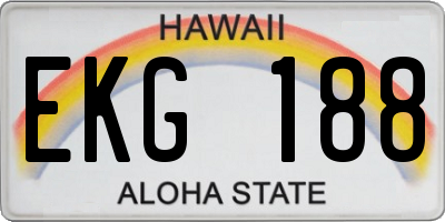 HI license plate EKG188