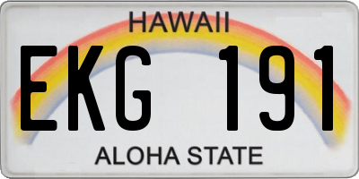 HI license plate EKG191