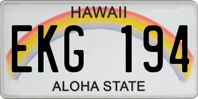 HI license plate EKG194