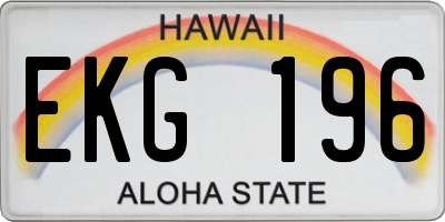 HI license plate EKG196