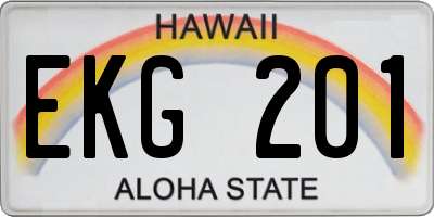 HI license plate EKG201