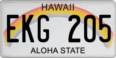 HI license plate EKG205