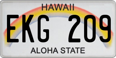 HI license plate EKG209