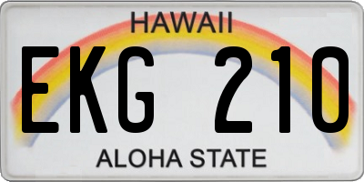 HI license plate EKG210