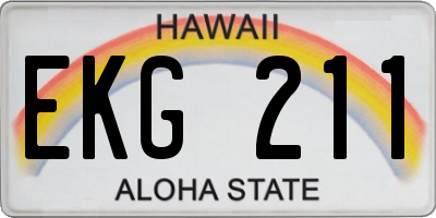 HI license plate EKG211
