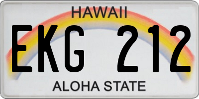 HI license plate EKG212