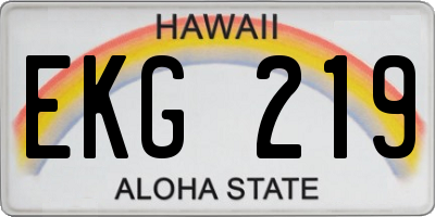HI license plate EKG219