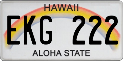 HI license plate EKG222