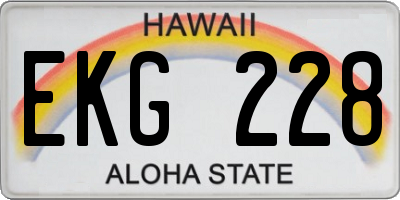 HI license plate EKG228