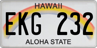 HI license plate EKG232