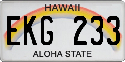 HI license plate EKG233