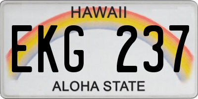 HI license plate EKG237