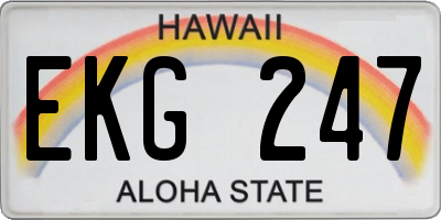 HI license plate EKG247