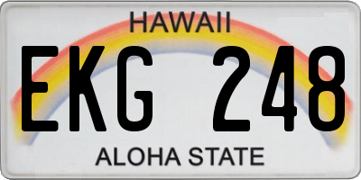 HI license plate EKG248