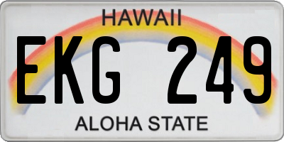 HI license plate EKG249