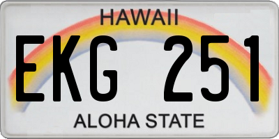 HI license plate EKG251