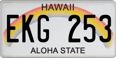 HI license plate EKG253