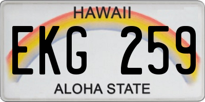 HI license plate EKG259