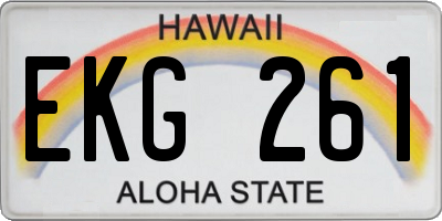 HI license plate EKG261