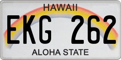 HI license plate EKG262