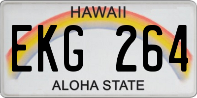 HI license plate EKG264