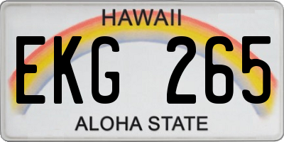 HI license plate EKG265