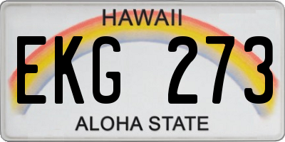 HI license plate EKG273