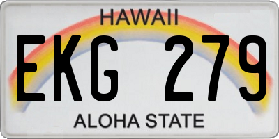 HI license plate EKG279