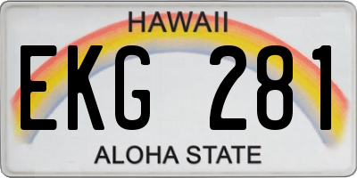 HI license plate EKG281