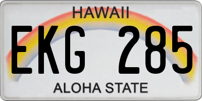 HI license plate EKG285