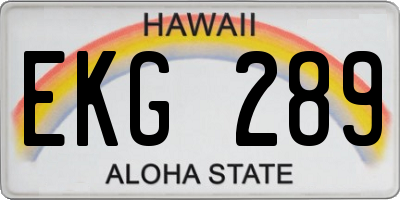 HI license plate EKG289