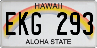 HI license plate EKG293