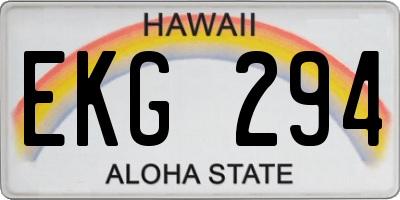 HI license plate EKG294