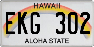 HI license plate EKG302