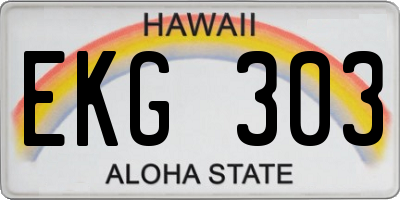HI license plate EKG303