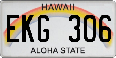 HI license plate EKG306