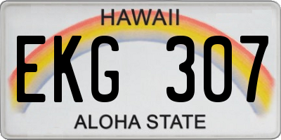 HI license plate EKG307