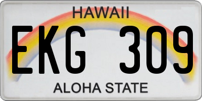 HI license plate EKG309