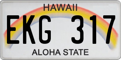 HI license plate EKG317