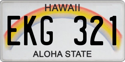 HI license plate EKG321