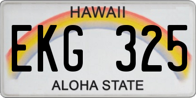 HI license plate EKG325