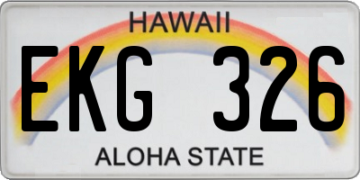 HI license plate EKG326