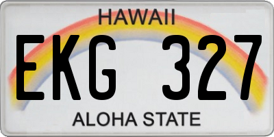 HI license plate EKG327