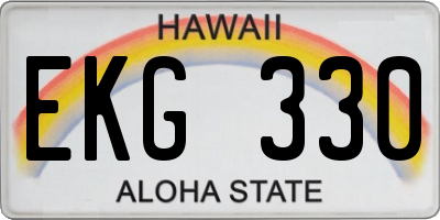 HI license plate EKG330