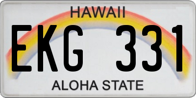 HI license plate EKG331