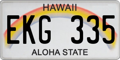 HI license plate EKG335