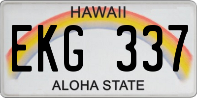 HI license plate EKG337